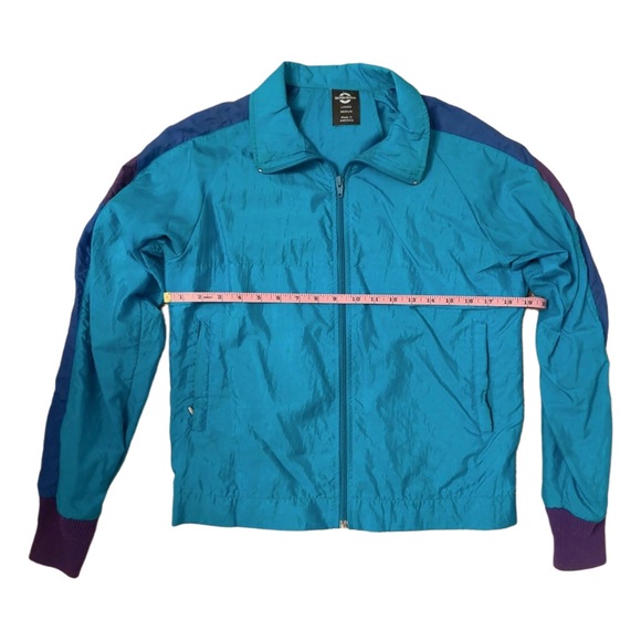 Lightweight Retro Zip Front Sport Jacket Teal, Blue and Purple women’s medium - Picture 4 of 6